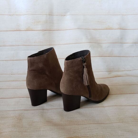 Born Ervine Suede Leather Tassel Ankle Boot Booties Women's Size 9M - Picture 6 of 16